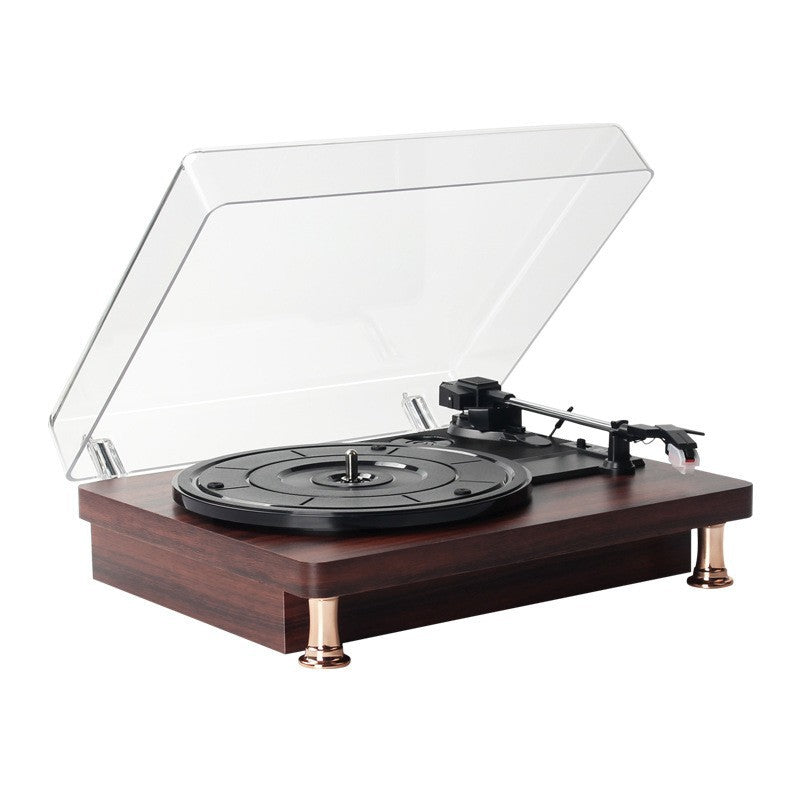 Vinyl Record Player Retro Mahogany Texture Phonograph