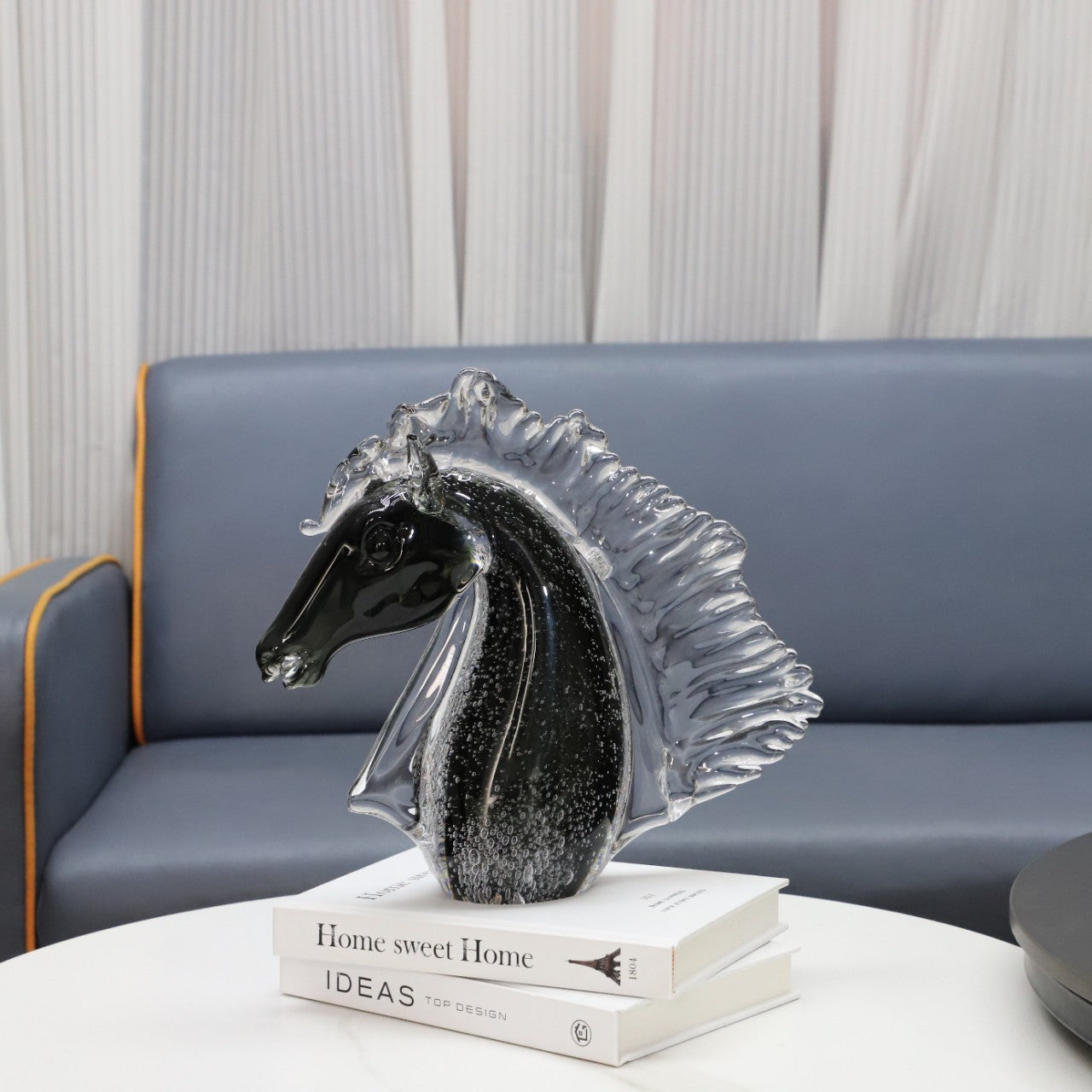 Modern Minimalist Glass Bubble Horse Head Ornaments