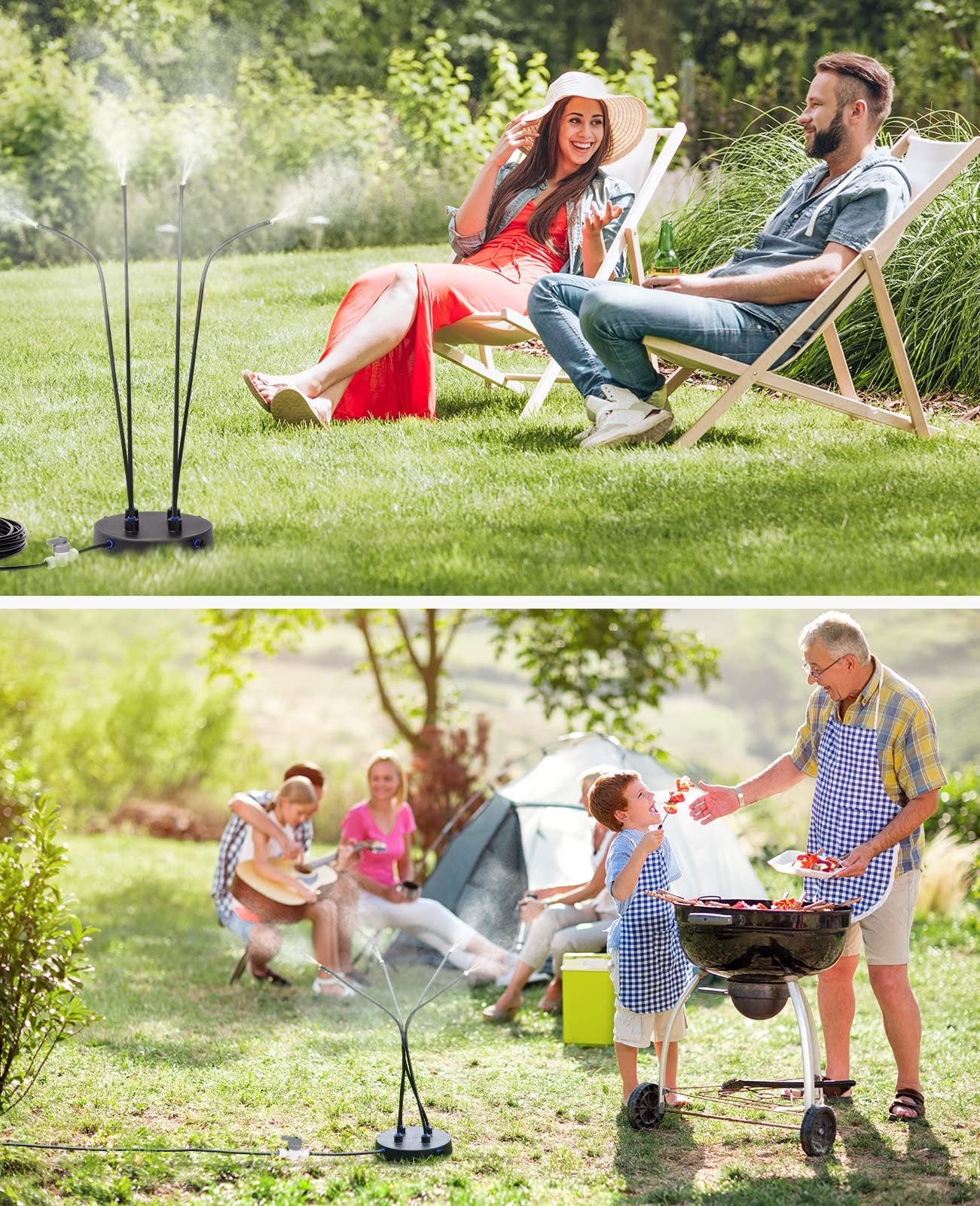 New Outdoor Beach Garden Stand Misting Cooling System