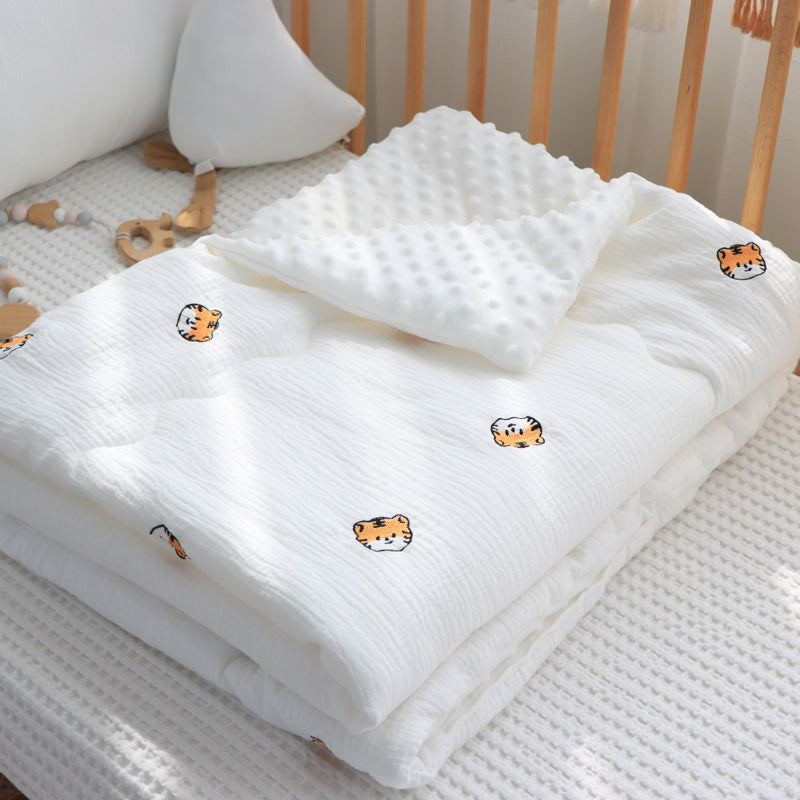 Couette en gaze et duvet de haricots froissés en pur coton pour enfants