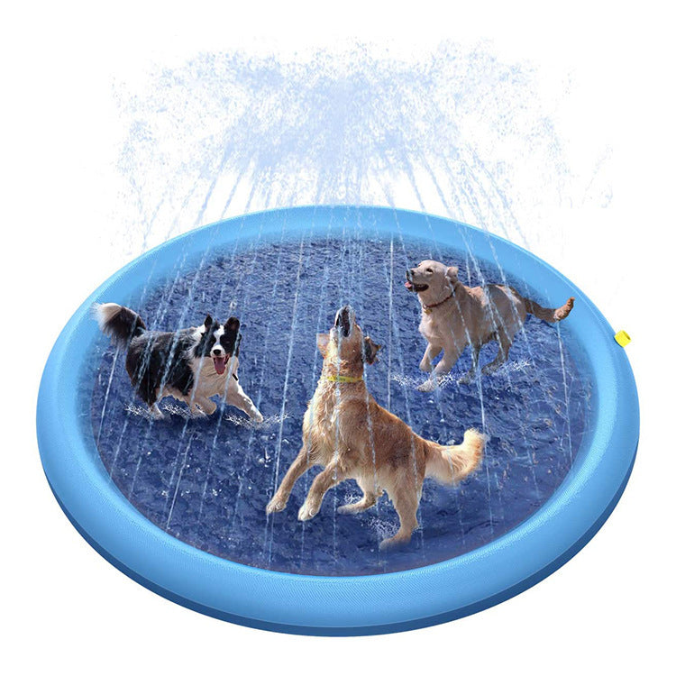 Tapis de pulvérisation d'eau épais pour animaux de compagnie, jouet, tapis de jeu de pelouse en plein air