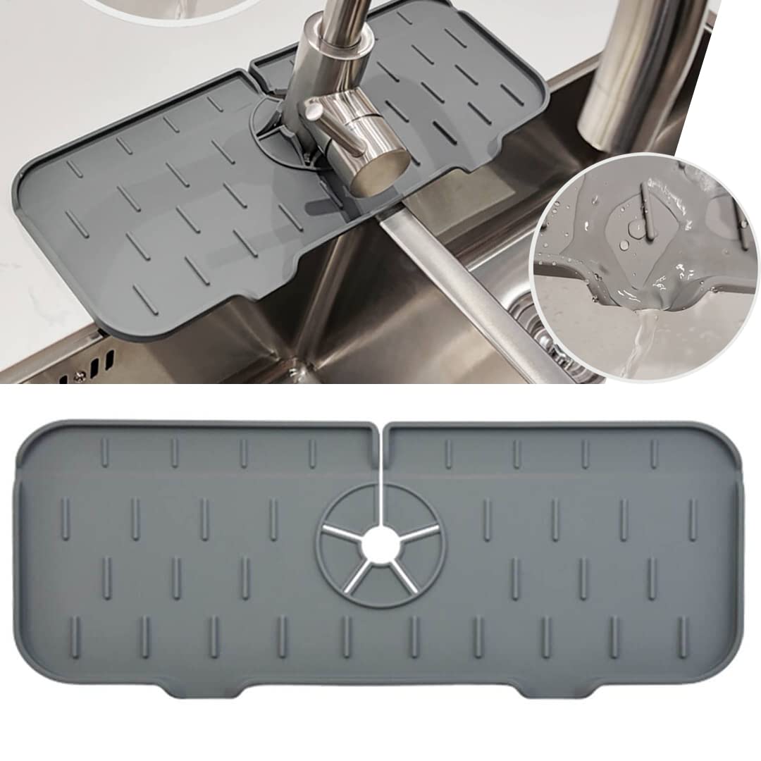 Alfombrilla absorbente para grifo de silicona para cocina, protector contra salpicaduras para fregadero, protector de encimera para baño y cocina