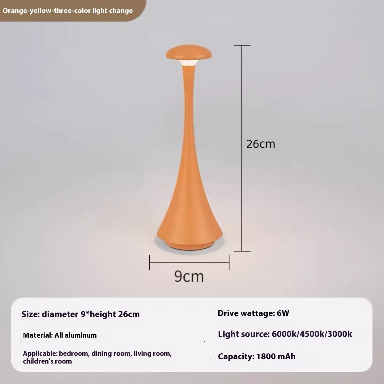 Portable Rechargeable Aluminum Table Lamp Bedroom Bedside Ambience Light