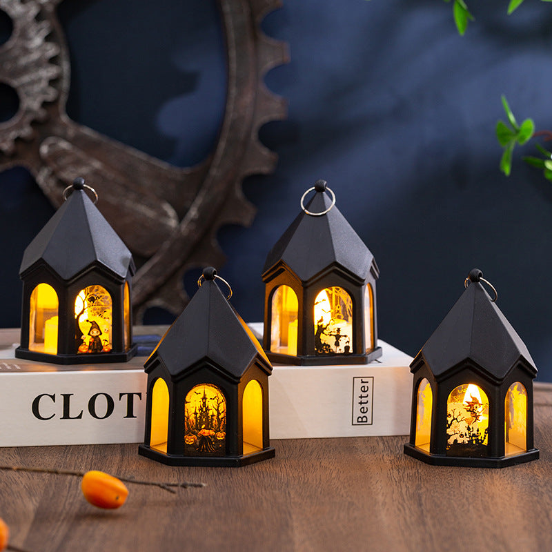 Halloween Pumpkin Lamp Children's Portable Storm Lantern Decoration Props