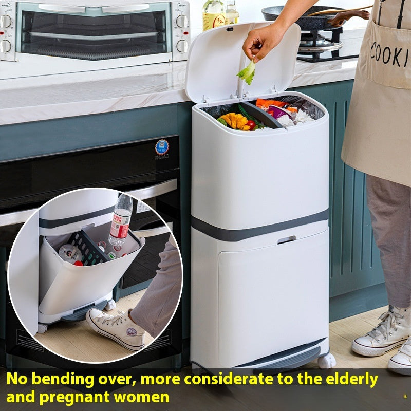 Kitchen Garbage Classification Bin Household Foot Pedal