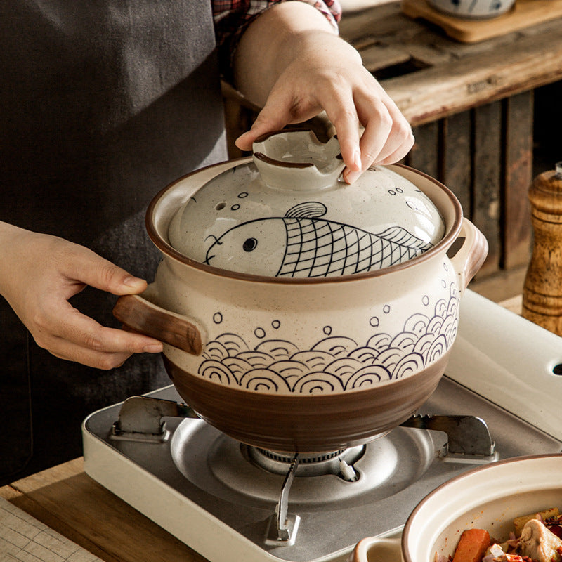 Casserole japonaise domestique en argile, Pot en céramique dédié au riz