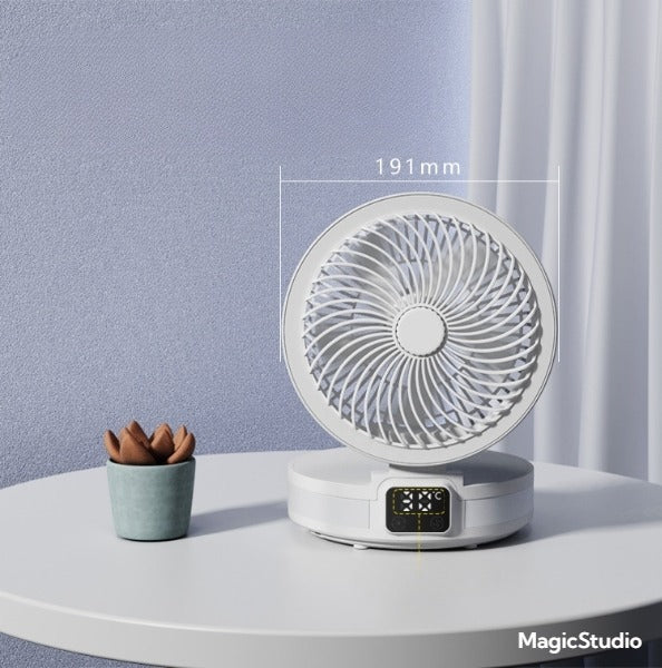 Ventilador eléctrico de escritorio portátil, Enfriador de aire portátil plegable pequeño montado en la pared, ventilador de mesa recargable para el hogar y la Oficina