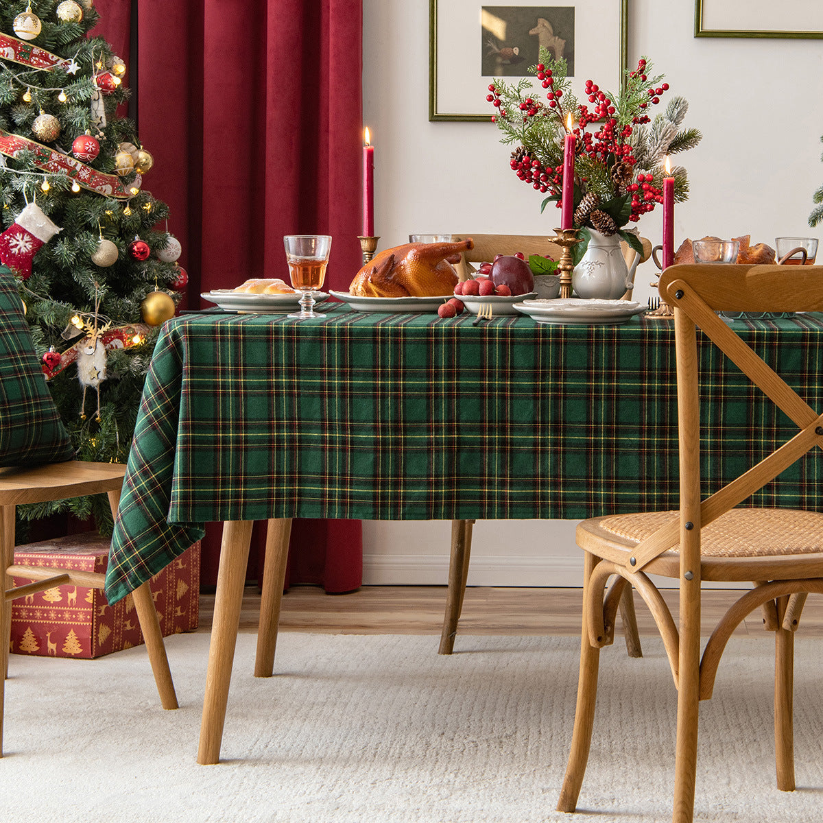 Décoration de Noël en treillis et flocons de neige