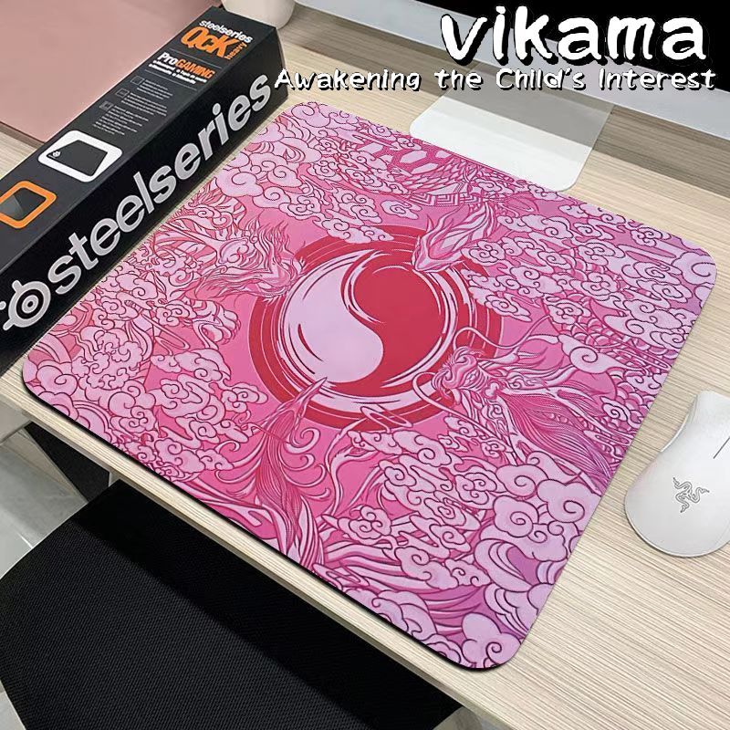 Chinese Waking Lion Style Diatomite Mouse Pad, Personal Use Gaming Chicken CS-GO Pad Bottom Non-slip Washable Rubber Pad