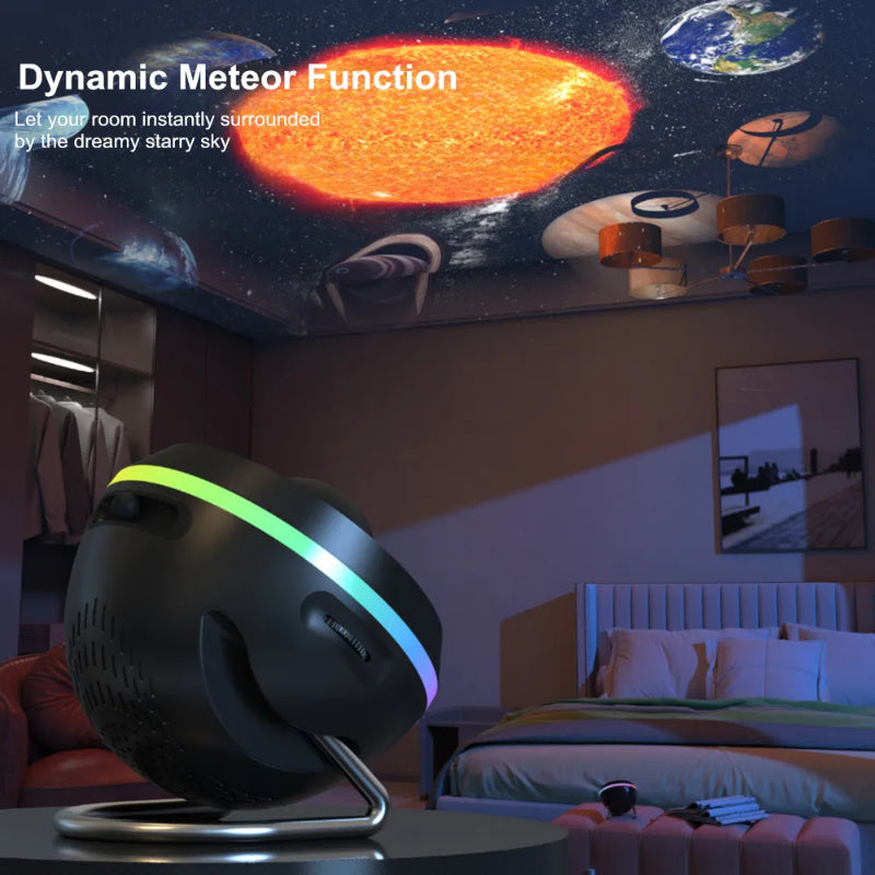 Projecteur de météore dynamique 13 en 1, lampe de projecteur de galaxie Ultra claire, boule spatiale rotative, planétarium, lumières pour enfants, cadeau