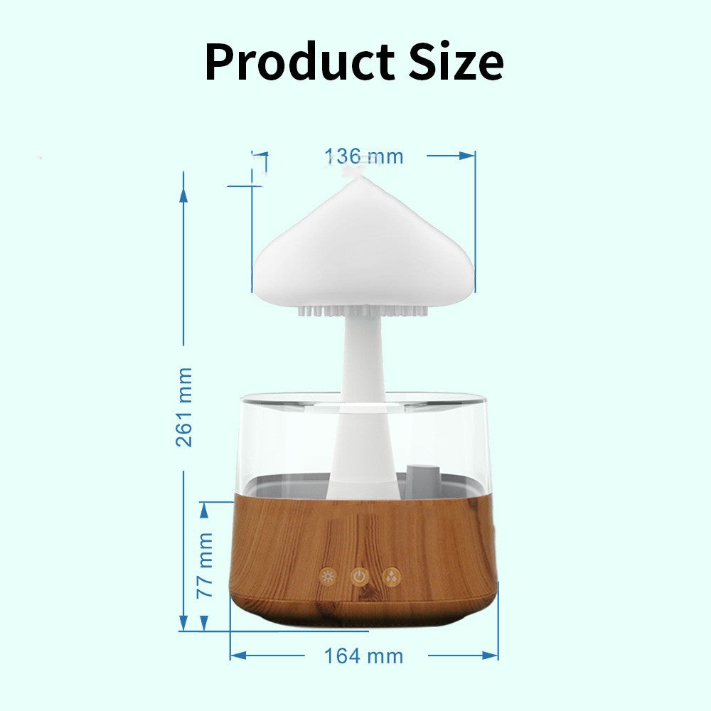 Machine d'aromathérapie légère de sept couleurs d'humidificateur de nuage et de pluie d'atomisation ultrasonique de Grain de bois