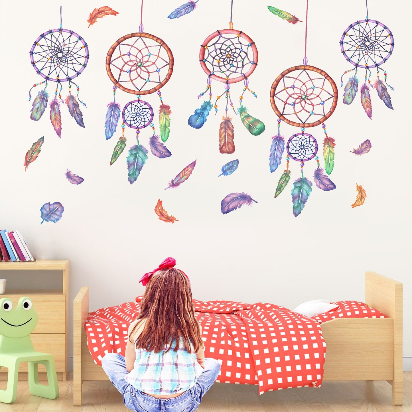 Wall Stickers Wind Chimes Feather Romantic And Cozy Bedroom Decorative Stickers