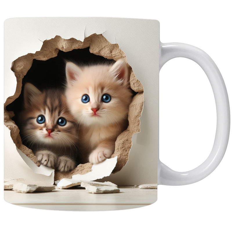 Tasse à café en céramique à paroi creuse pour chat