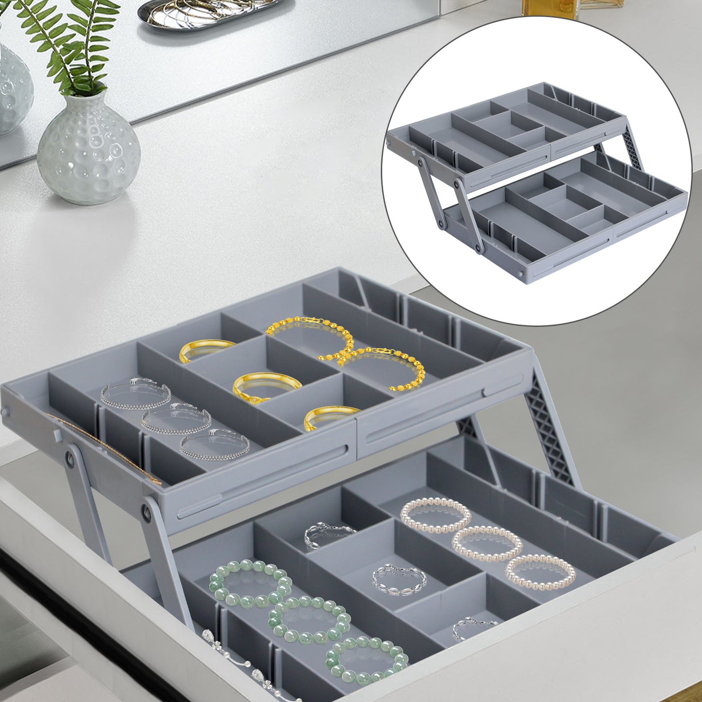 Boîte de rangement pliable pour cuisine, commode, tiroir, boîte d'organisation