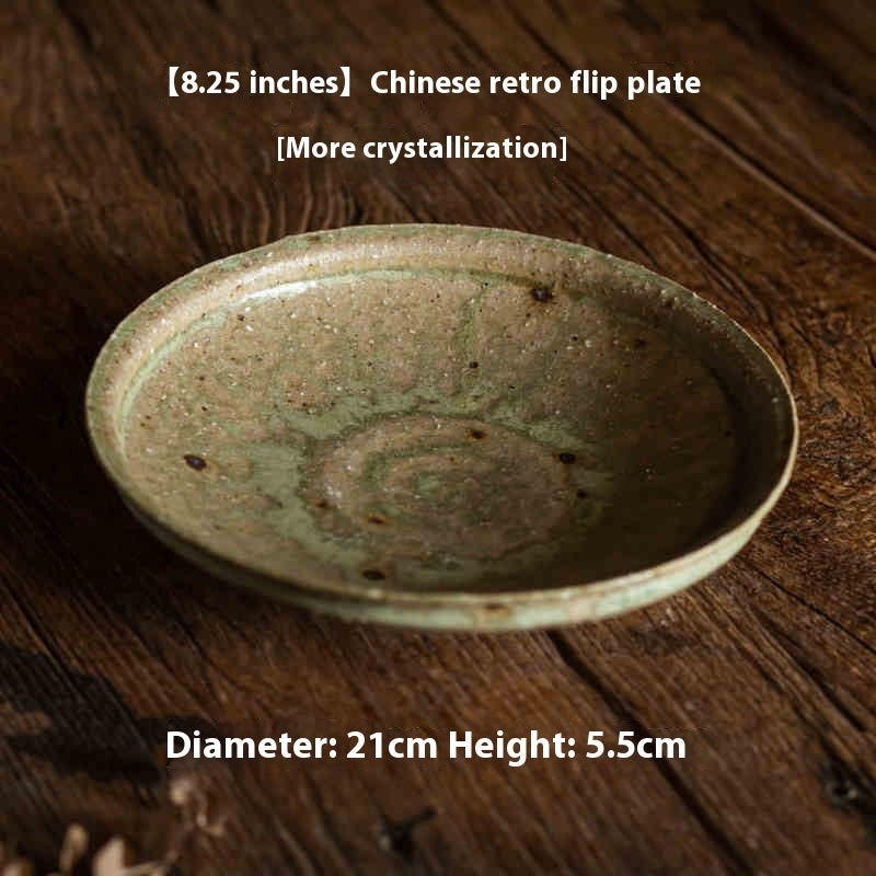 Chinese Retro Stoneware Bowl Tea Bowl Pot Tray Small Fruit Tray