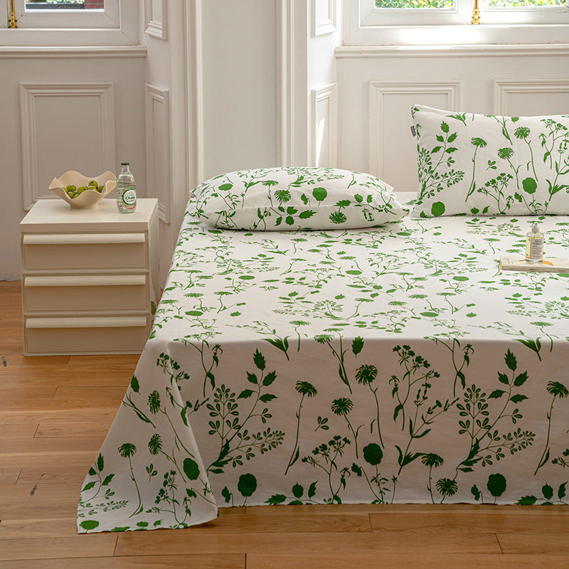 Drap de lit imprimé en coton, article unique, fleur de Style pastoral, pièce unique