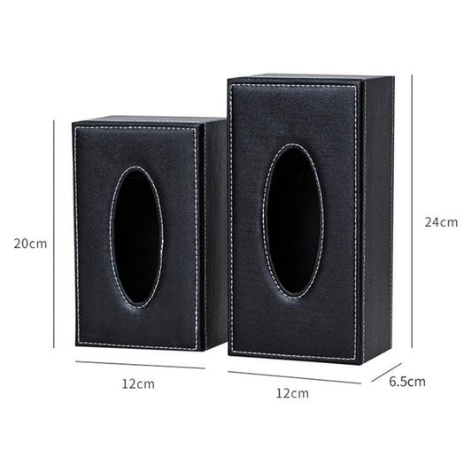 Car Tissue Box Cover Tissue Box Boxes Holder PU Leather Black Brown Towel Inside Paper Block Type Accessories Auto Decoration