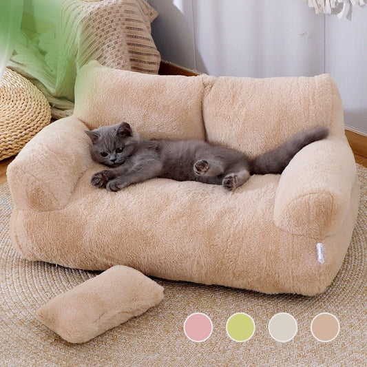 Sofá cama de lujo para gatos, nido de Gato cálido para invierno, cama para mascotas para perros pequeños y medianos, cama cómoda de felpa para cachorros, suministros para mascotas