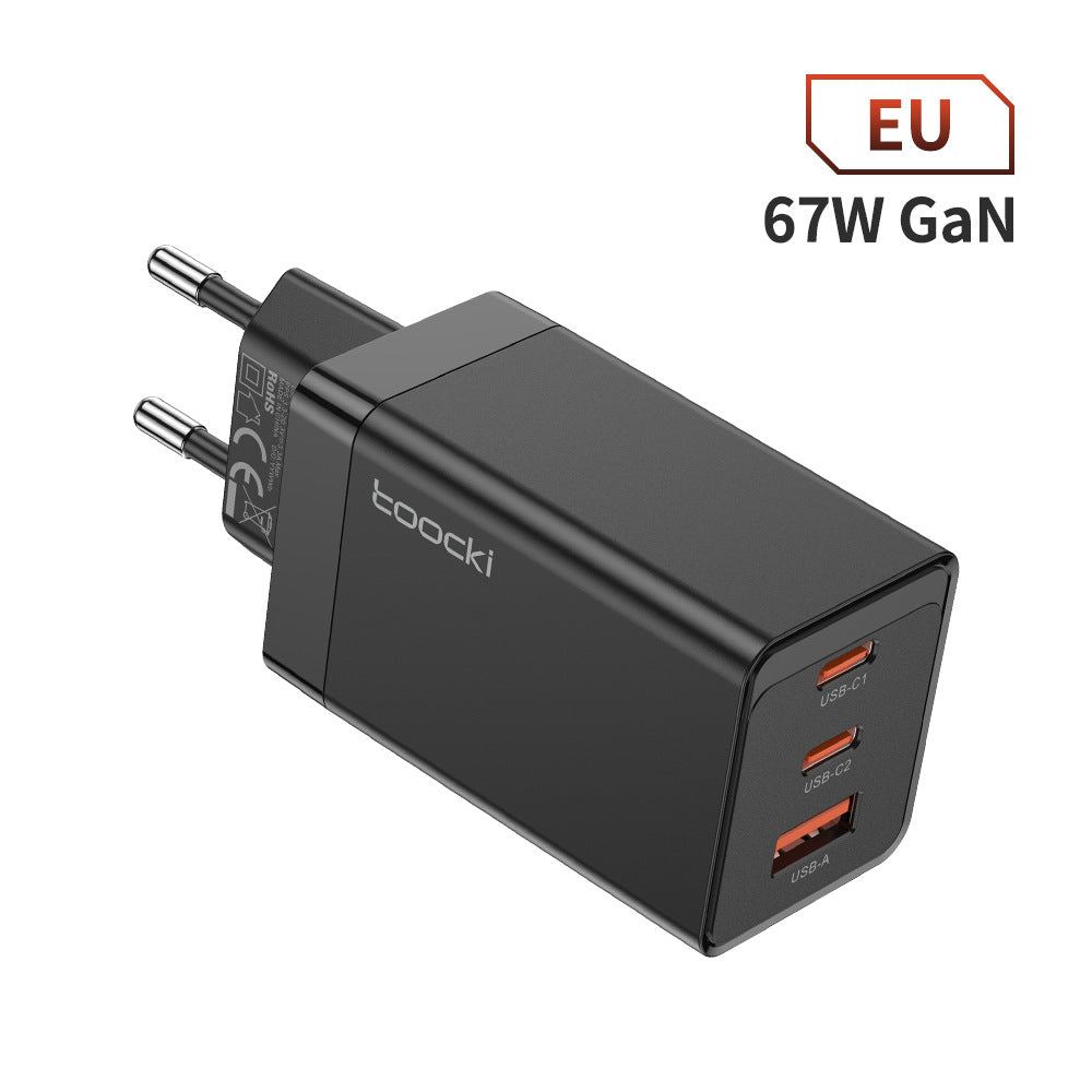 67W Pole Charger Gallium Nitride Three-port Fast Charging Charger