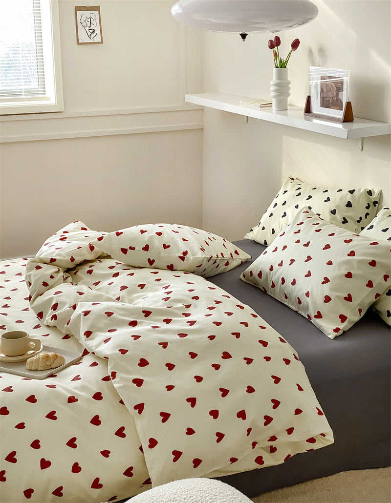 Green Polka Dot All Cotton Pure Cotton Artistic 15 M18 M Bed Four-piece Set