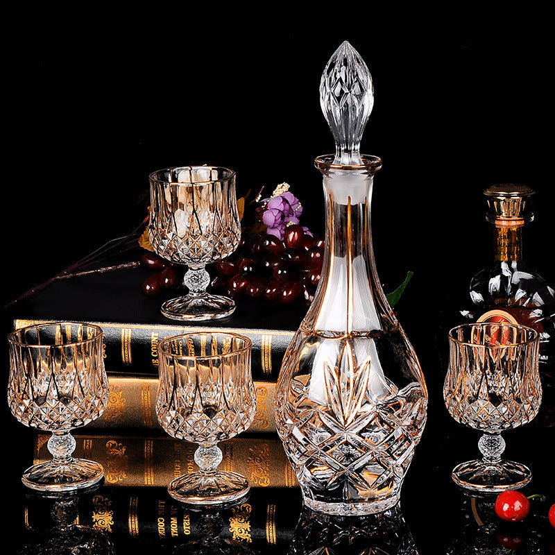 Crystal Glass Whiskey Glass Glass Red Wine Bottle Wine Bottle Creative Foreign Wine Glass Wine Set