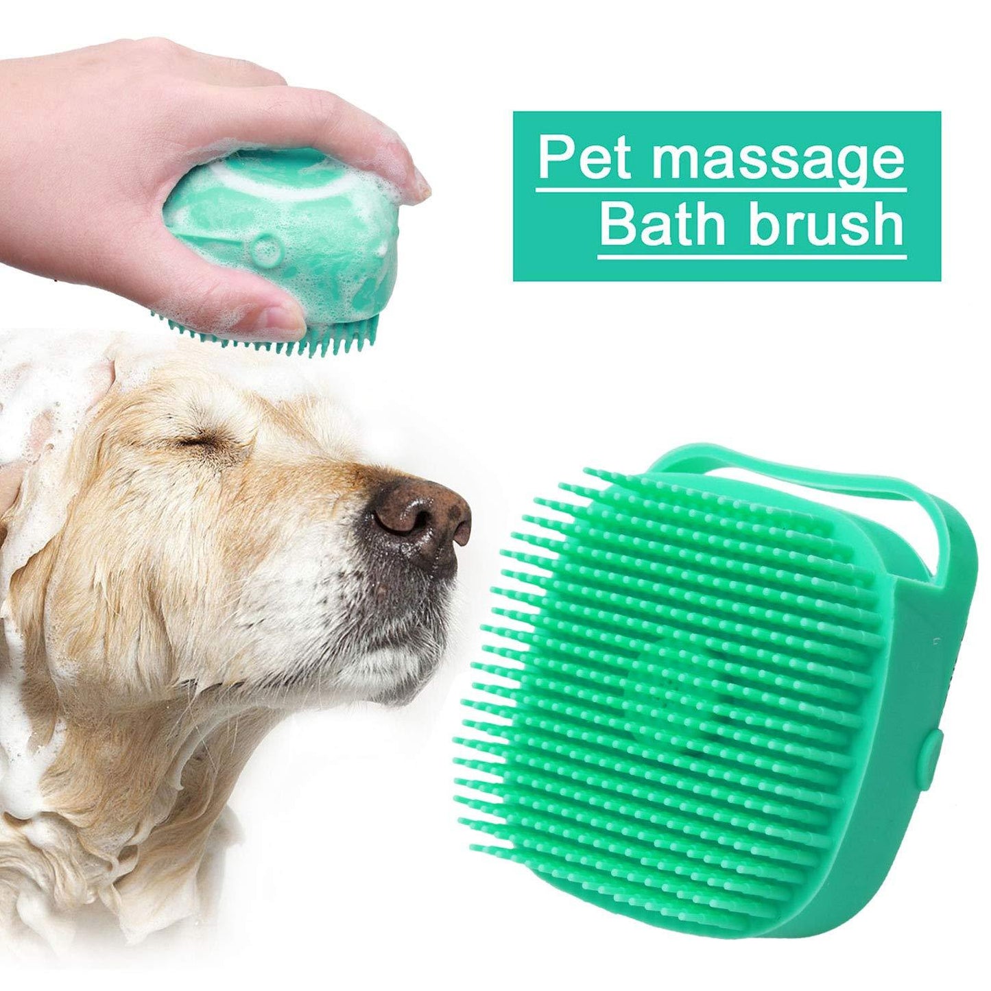 Brosse de Massage pour shampoing pour chien et chat, peigne de Massage, épurateur de toilettage, brosse de douche pour le bain, poils courts, brosses en Silicone souple