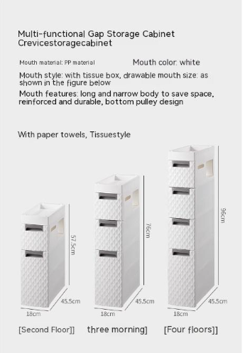 Étagère d'angle de toilette multicouche sur pied en plastique, meuble de rangement latéral pour salle de bain