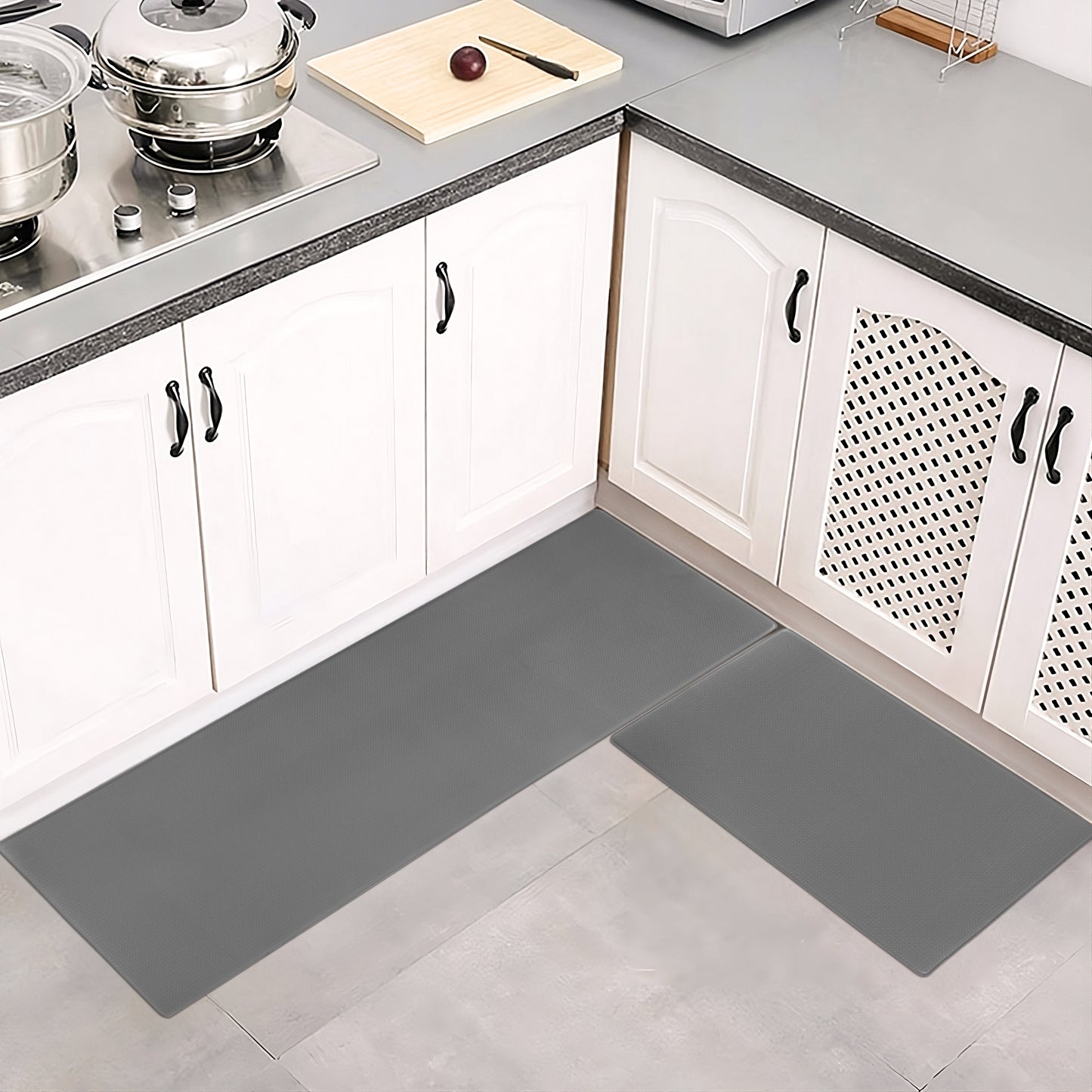 Kitchen Floor Mat Two-piece Set Of Non-slip, Waterproof And Easy To Scrub For Home, Kitchen