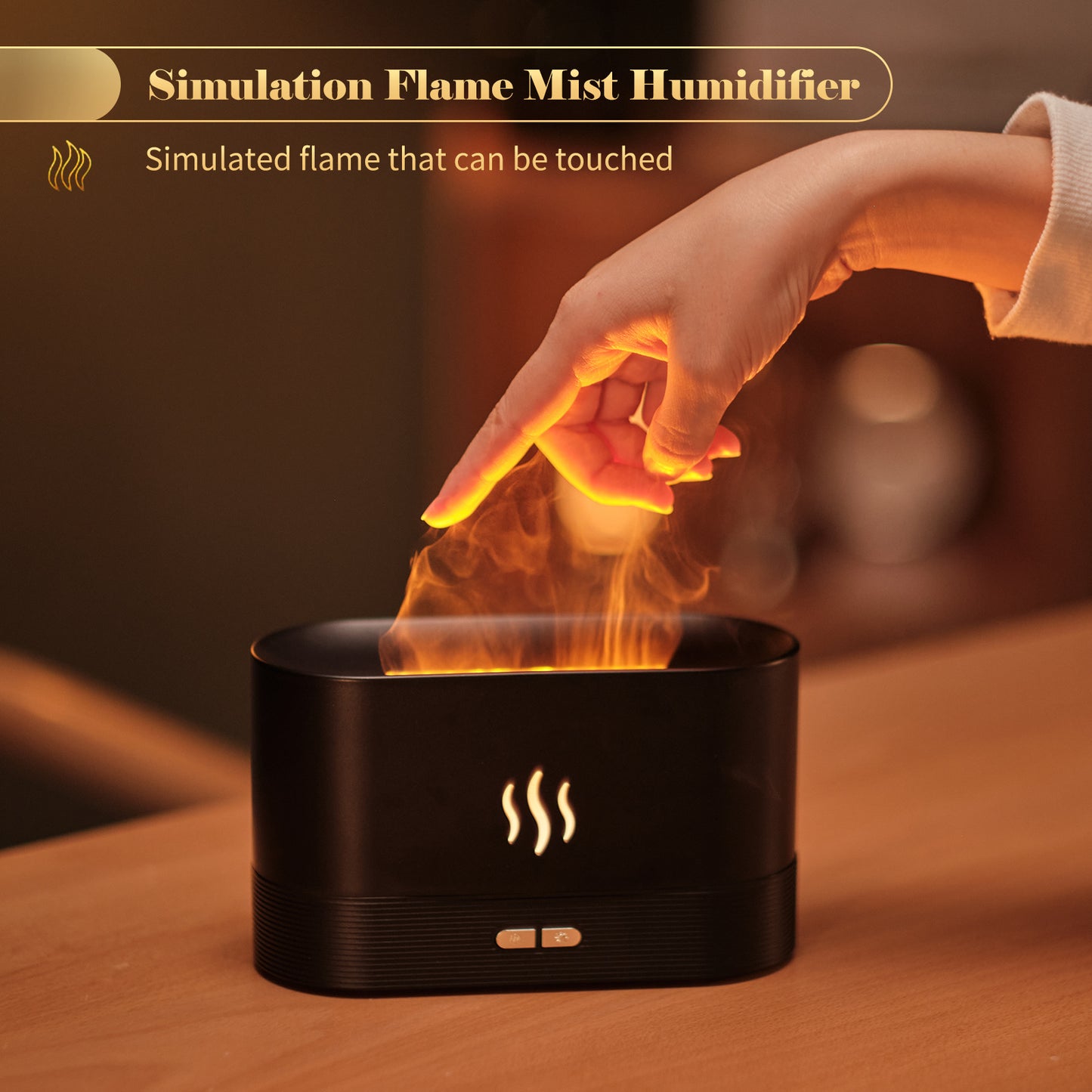 Diffuseur d'arôme avec humidificateur de brume légère de flamme, diffuseur d'aromathérapie avec Protection d'arrêt automatique sans eau pour Spa, maison, Yoga, bureau