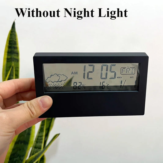 Alarm Clock Thermo Hygrometer Clock Creative Weather Display Electronic Alarm CLock For Home Office School Decoration Parts