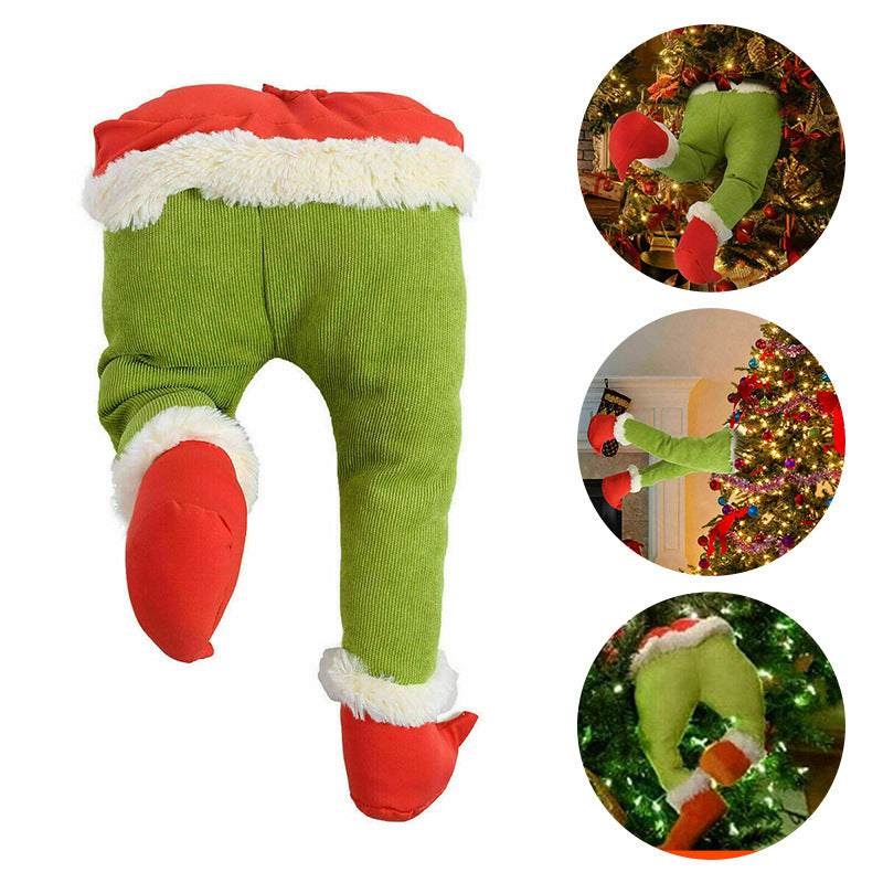 Green prosthetic leg Christmas tree decoration