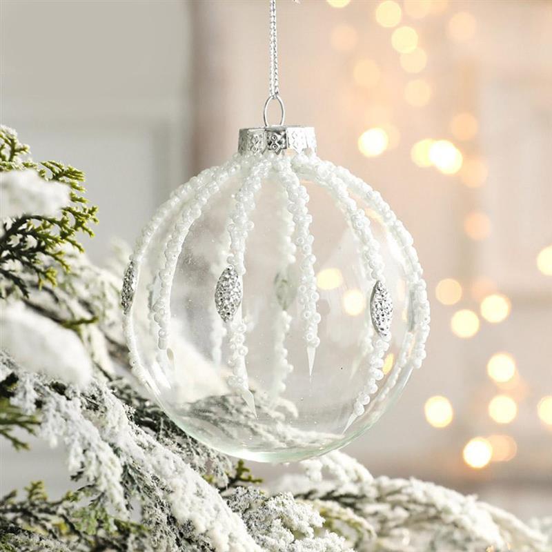 Pendentif boule à suspendre pour décoration de Noël transparente