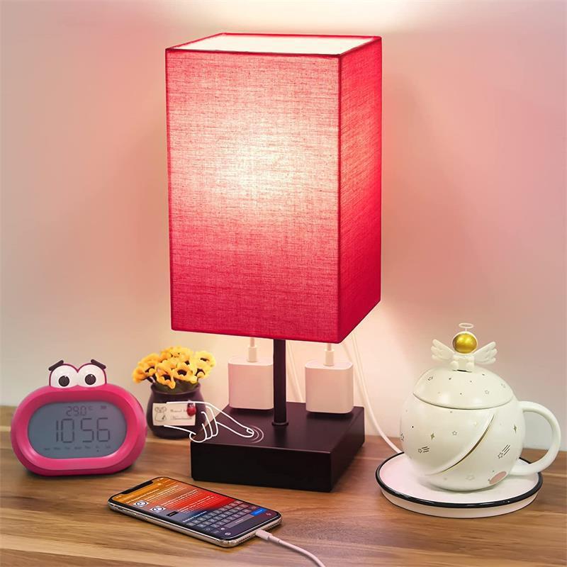 USB Mobile Phone Rechargeable Fabric Table Lamp