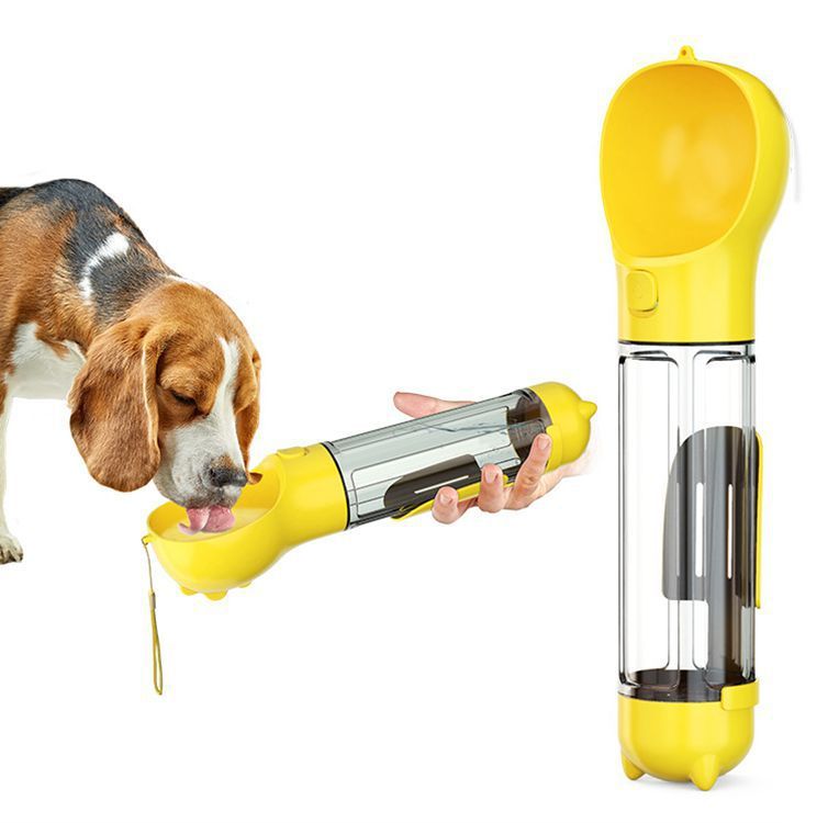 Bouteille d'eau Portable 3 en 1 pour chat et chien, distributeur de nourriture, abreuvoir, bouteille d'eau multifonctionnelle anti-fuite 