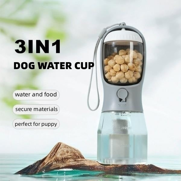 Gobelet à eau pour chien, sac poubelle pour boire de la nourriture, trois en un, portable, petit, multifonctionnel, pour animaux de compagnie, fournitures pour animaux de compagnie