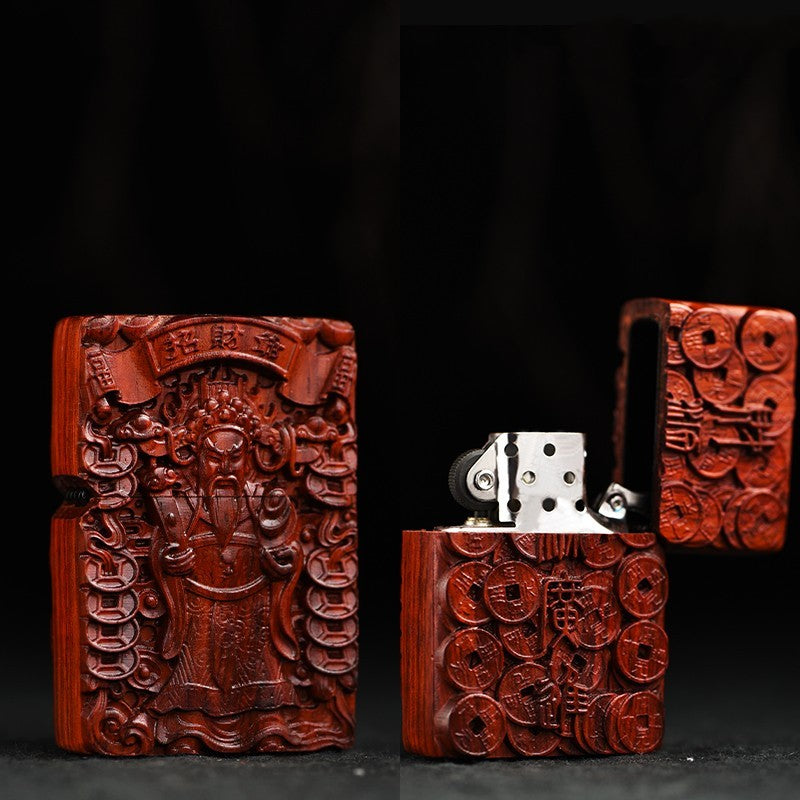 Wood Carved Windproof Lighter Gift