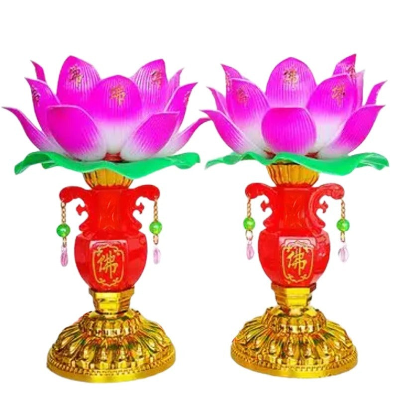 LED Lotus Buddhist Lamp Buddhism Faith Suppy Buddhism Prayer Lights