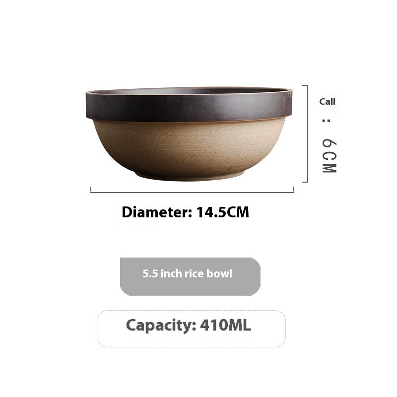 Japanese Fasting Japanese Style Retro Tableware Stoneware Rice Bowl Ramen Bowl