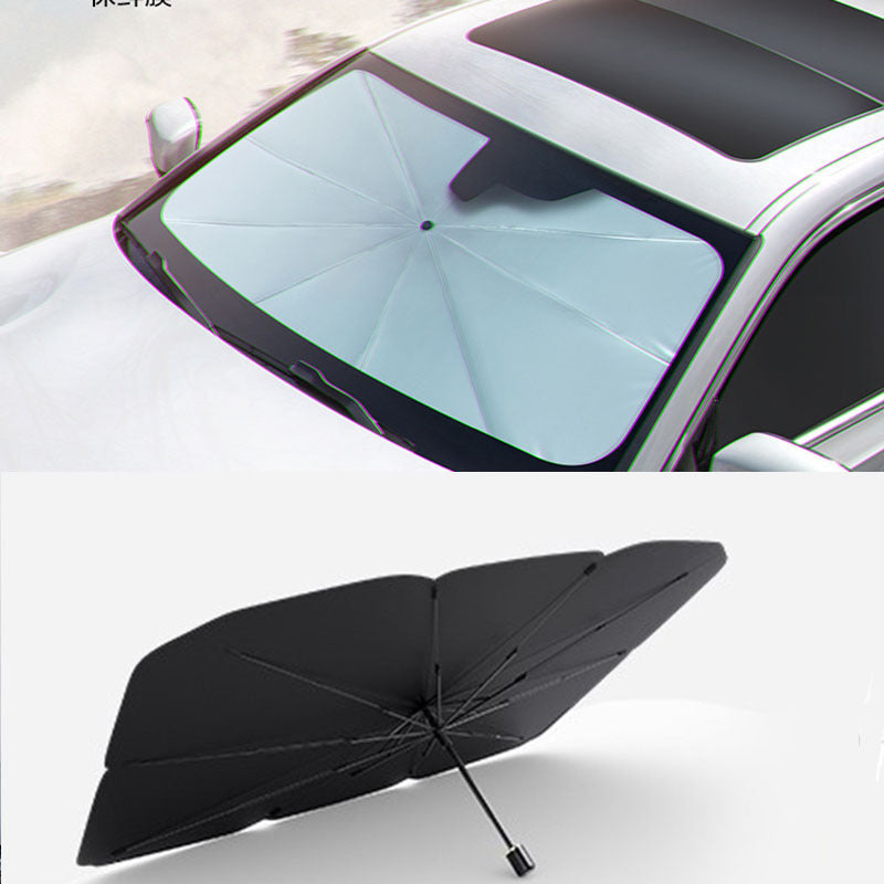 Parapluie de voiture pliable, compact et portable, protection solaire super résistante, résistant à la pluie et à la pluie