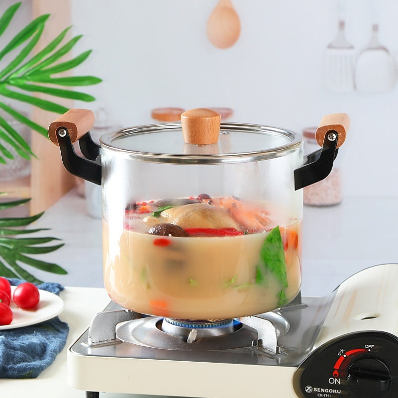 Borosilicate Visions Cookware Pot Binaural Glass