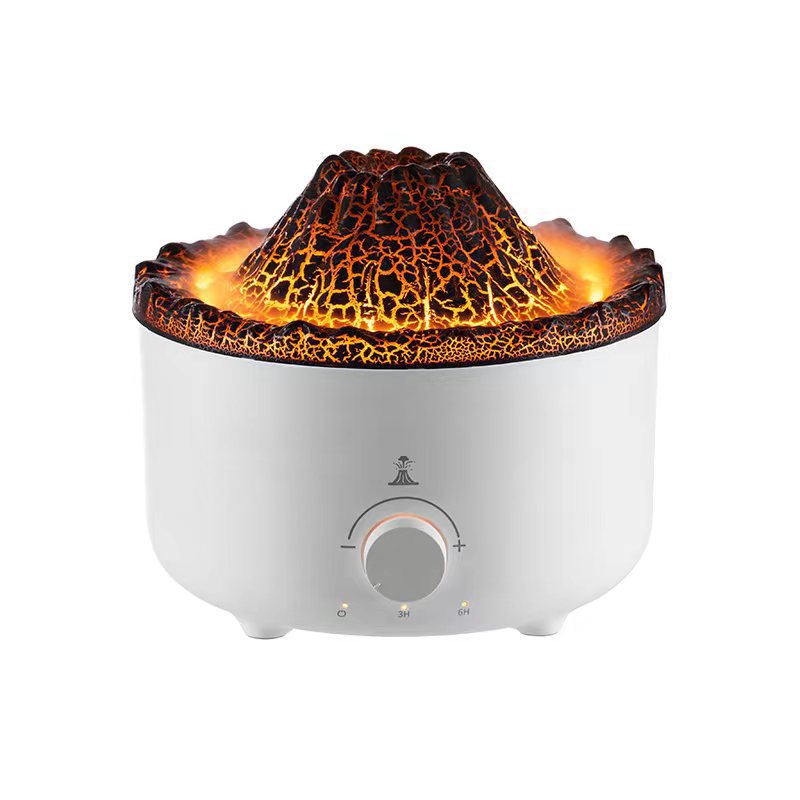 Muet de nouveau petit humidificateur de volcan à flamme simulée humidificateur de flamme diffuseur de volcan décorations pour la maison