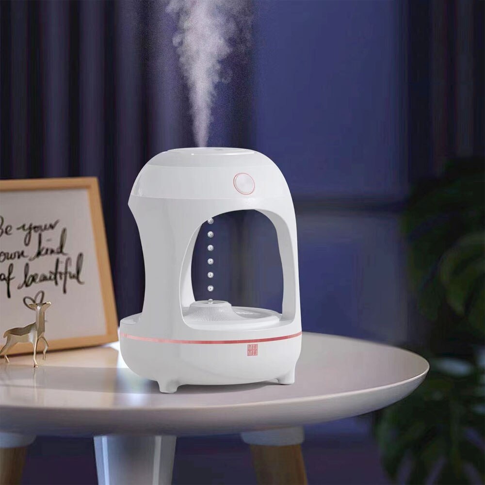 Humidificateur de gouttes d'eau en lévitation Anti-gravité, fontaine d'eau, veilleuse LED, Purification de l'air, atomisation, lampe de décoration de bureau