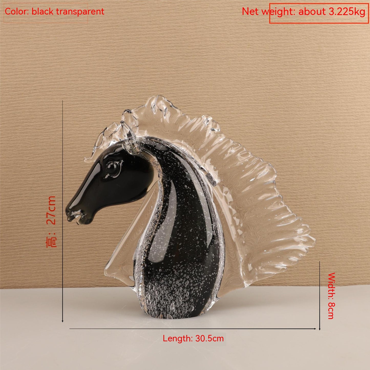 Modern Minimalist Glass Bubble Horse Head Ornaments