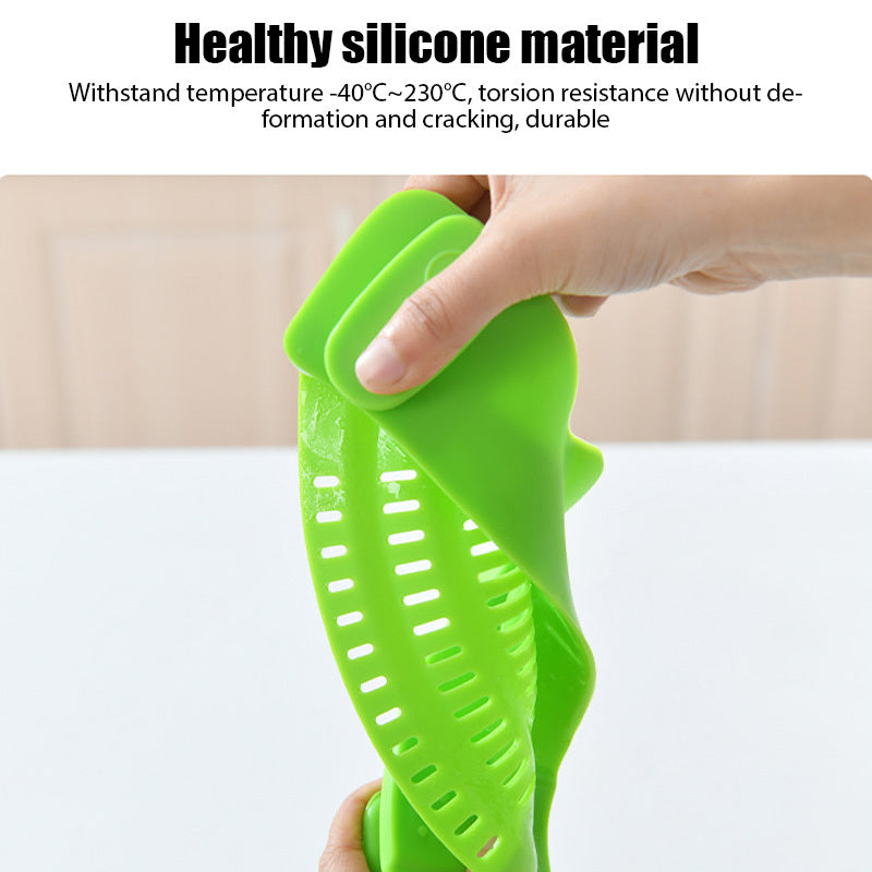 Passoire universelle à clipser en Silicone, Anti-déversement, pour Pot à pâtes, de qualité alimentaire, pour le riz et les fruits