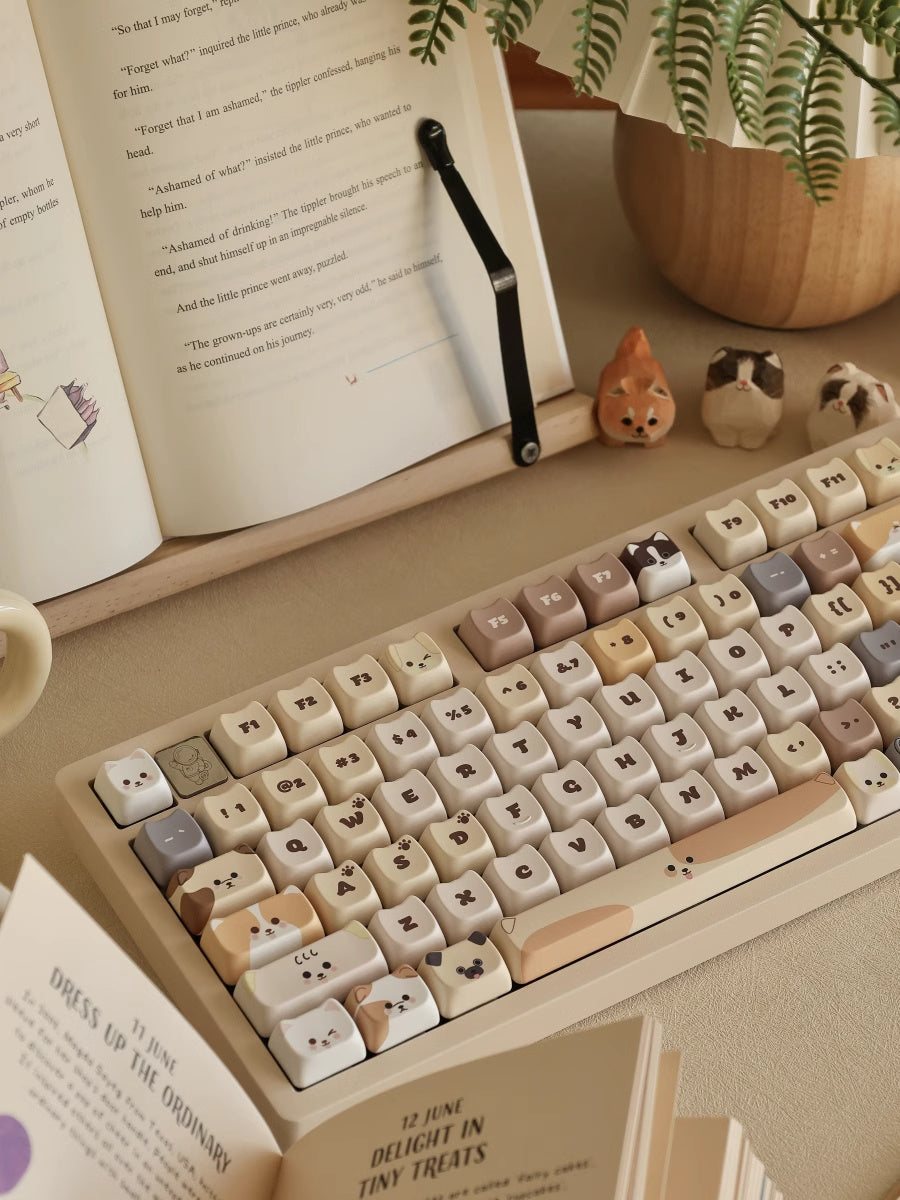 Highly Thermally Sublimated PBT Material Cat Cute Keycaps