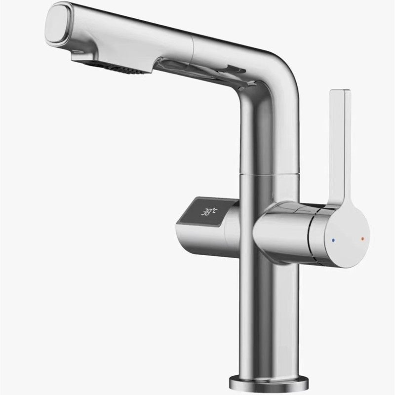 Gun Gray Basin Intelligent Temperature Display Washbasin Faucet