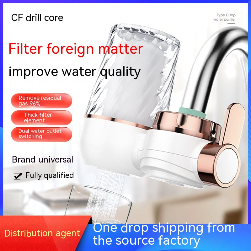 Filtro purificador de agua para grifo, filtro de agua para cocina y baño, purificador de agua frontal de doble uso