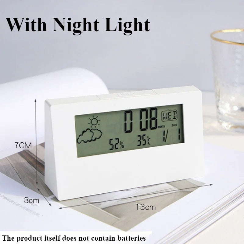 Alarm Clock Thermo Hygrometer Clock Creative Weather Display Electronic Alarm CLock For Home Office School Decoration Parts