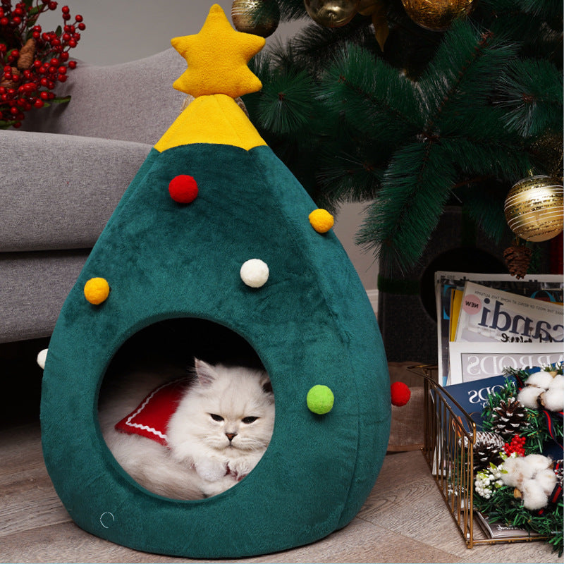 Arbre de noël pour animaux de compagnie, lit pour chat, tapis pour chat, niche en feutre, fournitures pour chat