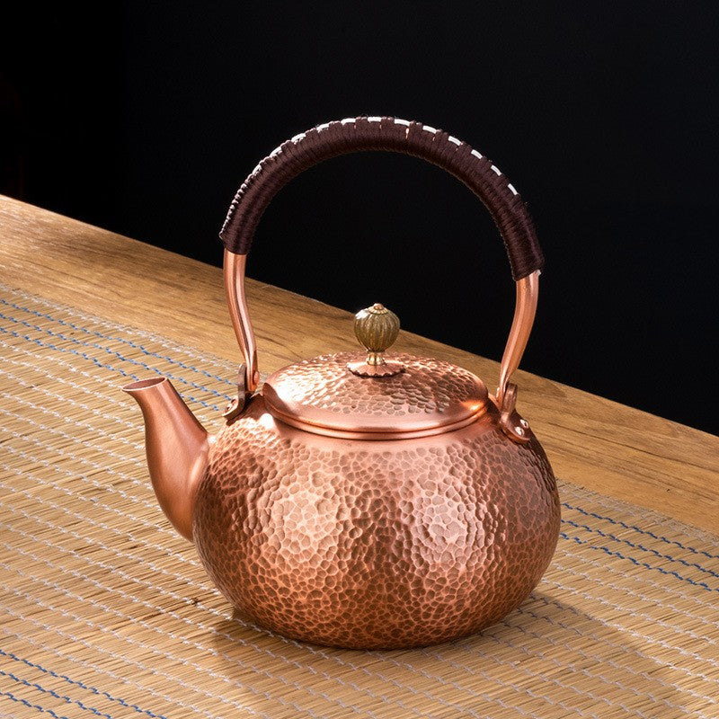 Copper Pot Tea Kettle Handmade Pure Copper Kettle Electric Ceramic Stove Side Handle Pot Pitcher Health Tea Set Copper Teapot